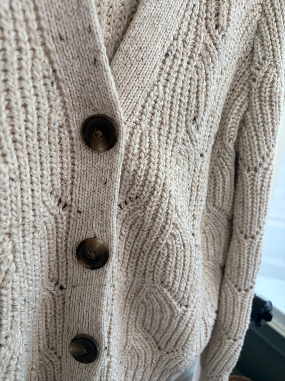 Like new Old Navy size S Cream Openwork Cotton Blend Cardigan. Soft. Gorgeous! - Picture 3 of 10